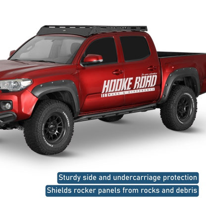 Tube Slider Rocker Guards w/ Kick-Out For 2005-2023 Toyota Tacoma Double Cab(Excluding TRD Off-Road, TRD Sport) - Ultralisk4x4