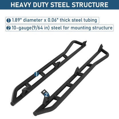 Tube Slider Rocker Guards w/ Kick-Out For 2005-2023 Toyota Tacoma Double Cab(Excluding TRD Off-Road, TRD Sport) - Ultralisk4x4