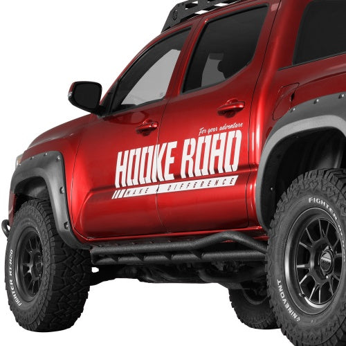 Tube Slider Rocker Guards w/ Kick-Out For 2005-2023 Toyota Tacoma Double Cab(Excluding TRD Off-Road, TRD Sport) - Ultralisk4x4