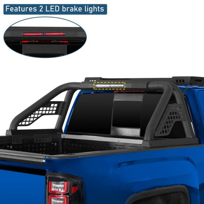 22.1" High Classic Roll Bar w/ LED Brake Lights For Ford F-150 & Chevy Silverado 1500 & GMC Sierra 1500 & Ram 1500 & Toyota Tundra & Jeep Gladiator JT - Ultralisk4x4
