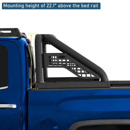 22.1" High Classic Roll Bar w/ LED Brake Lights For Ford F-150 & Chevy Silverado 1500 & GMC Sierra 1500 & Ram 1500 & Toyota Tundra & Jeep Gladiator JT - Ultralisk4x4