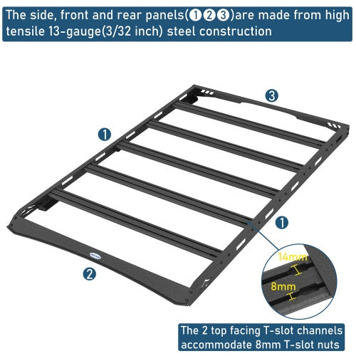 Overland 330 lbs Roof Rack w/ 5 Bars for (1995-2005 Chevy S10 Blazer 4-Door) - Ultralisk4x4