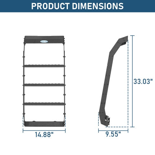 Rear Window Ladder For Jeep Wrangler 2007-2018 JK & 2018-2026 JL Hardtop - Ultralisk4x4