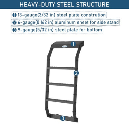 Rear Window Ladder For Jeep Wrangler 2007-2018 JK & 2018-2026 JL Hardtop - Ultralisk4x4