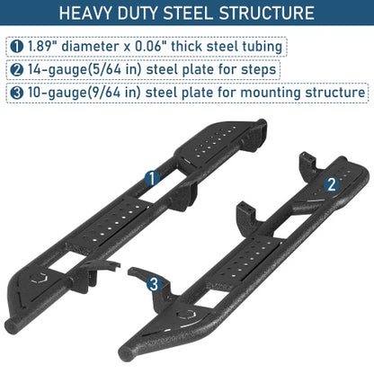 2Pcs Nerf Bars Side Steps Running Boards for 2003-2009 Toyota 4Runner(Excluding Limited) - Ultralisk4x4