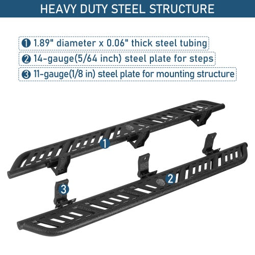 Nerf Side Step Bars For 2004-2009 Dodge Durango & 2007-2009 Chrysler Aspen - Ultralisk4x4