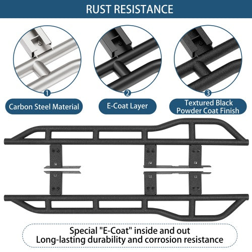 Tube Slider Rocker Guards w/ Kick-Out For 2003-2009 Lexus GX470 - Ultralisk4x4