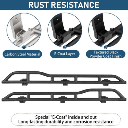 Tube Slider Rocker Guards w/ Kick-Out For 2004-2009 Dodge Durango & 2007-2009 Chrysler Aspen - Ultralisk4x4