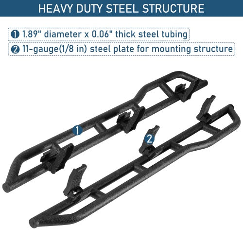 Tube Slider Rocker Guards w/ Kick-Out For 2004-2009 Dodge Durango & 2007-2009 Chrysler Aspen - Ultralisk4x4