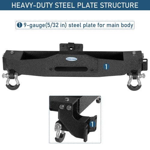 Winch Plate Mount For 21-26 Ford Bronco w/ Steel Modular Bumper(Excluding Bronco Sport & Raptor, Everglades, Black Diamond) - Ultralisk4x4