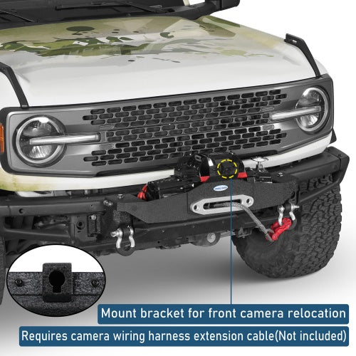 Winch Plate Mount For 21-26 Ford Bronco w/ Steel Modular Bumper(Excluding Bronco Sport & Raptor, Everglades, Black Diamond) - Ultralisk4x4