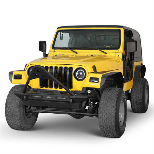 Aftermarket Slim Flat Front & Rear Fender Flares Kit For 1997-2006 Jeep Wrangler TJ - Ultralisk4x4