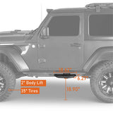 Side Hoop Steps Kit Jeep Wrangler Accessories For 2018-2023 Jeep Wrangler JL 2-Door - Ultralisk4x4 ul3060s 8