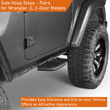 Side Hoop Steps Kit Jeep Wrangler Accessories For 2018-2023 Jeep Wrangler JL 2-Door - Ultralisk4x4 ul3060s 9