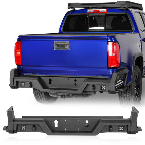 Aftermarket Rear Bumper w/ Bedside Slider Steps For 2015-2022 Chevy Colorado & GMC Canyon(Excluding ZR2 Models) - Ultralisk4x4