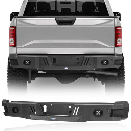 Evan-Fischer Steel Step Bumper For Ford F-150 2015-2020 - Direct Replacement Black Powder Coat