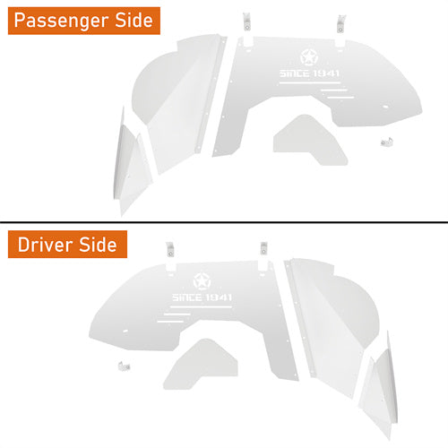 Aluminum Front Inner Fender Liners For 2018-2024 Jeep Wrangler JL  & Gladiator JT- Ultralisk4x4 - u3071s - 11