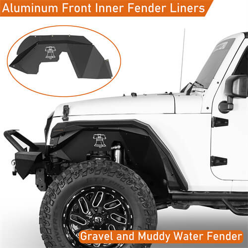 Aluminum Front Inner Fender Liners For 2007-2018 Jeep Wrangler JK - Ultralisk4x4-u2115s-4