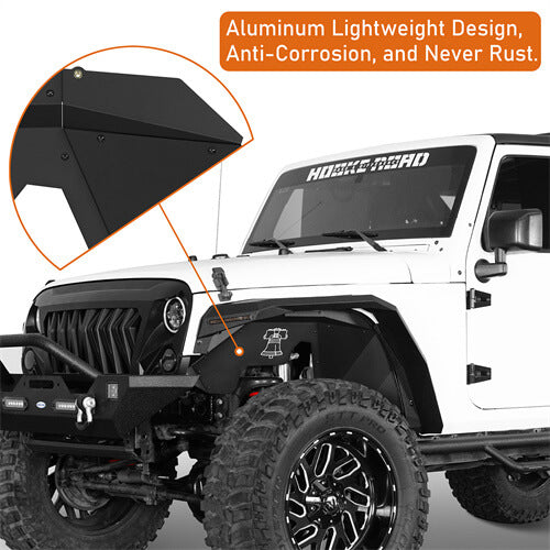 Aluminum Front Inner Fender Liners For 2007-2018 Jeep Wrangler JK - Ultralisk4x4-u2115s-7