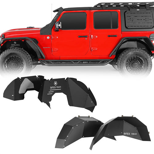 Aluminum Front & Rear Inner Fender Liners For 2018-2025 Jeep Wrangler JL - Ultralisk4x4