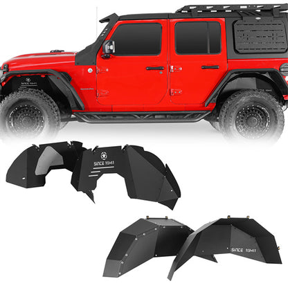 Aluminum Front & Rear Inner Fender Liners For 2018-2025 Jeep Wrangler JL - Ultralisk4x4