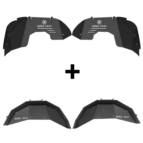 Aluminum Front & Rear Inner Fender Liners For 2018-2025 Jeep Wrangler ...