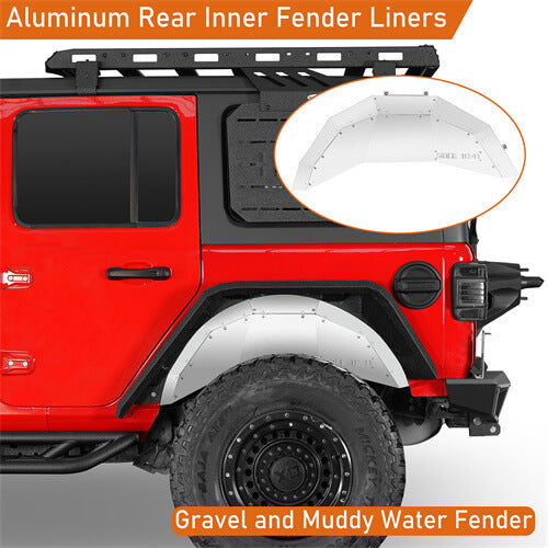 Aluminum Rear Inner Fender Liners For 2018-2024 Jeep Wrangler JL- Ultralisk4x4 - u3072s - 4
