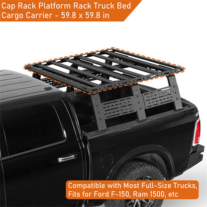 Cap Rack Platform Rack Truck Bed Cargo Carrier For Full-Size Trucks Ford F-150 | Ram 1500 | Chevy Silverado 1500| GMC Sierra 1500 | Toyota Tundra - Ultralisk4x4