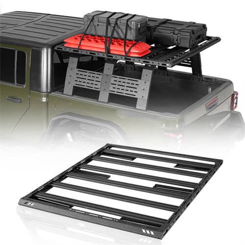 Cap Rack Platform Rack Truck Bed Cargo Carrier For Most Mid-Size Trucks Jeep Gladiator JT & Toyota Tacoma & Chevy Colorado & Ford Ranger - Ultralisk4x4