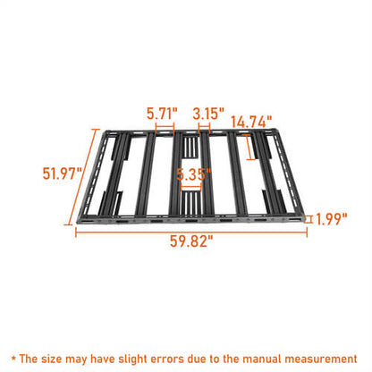 Cap Rack Platform Rack Truck Bed Cargo Carrier For Most Mid-Size Trucks Jeep Gladiator JT & Toyota Tacoma & Chevy Colorado & Ford Ranger - Ultralisk4x4