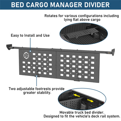 Bed Cargo Manager Divider For 2005-2023 Toyota Tacoma - Ultralisk4x4