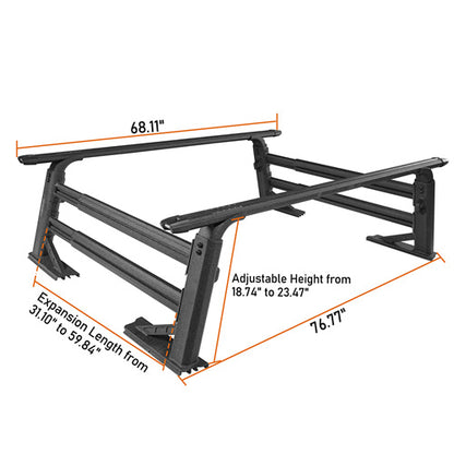 Adjustable Truck Bed Rack Aluminum Cargo Rack (Toyota & Nissan Trucks) - ultralisk4x4