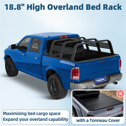 18.8" High Overland Bed Rack For 2007-2023 Toyota Tundra / 2005-2023 Tacoma(6' Bed) / 2009-2023 Ford F-150 & Raptor / 2009-2023 Ram 1500 - Ultralisk4x4
