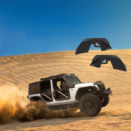 Jeep JK Black Front Inner Fender LinerS for 2007-2018 Jeep Wrangler JK - ultralisk4x4 ul2069 1