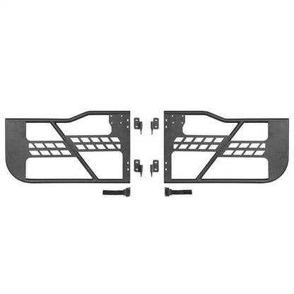 Black Steel Tubular Half Doors w/Side View Mirrors for 2018-2023 Jeep Wrangler JL 2-Door - Ultralisk 4x4 ul3046s 12