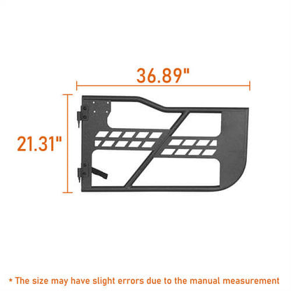 Black Steel Tubular Half Doors w/Side View Mirrors for 2018-2023 Jeep Wrangler JL 2-Door - Ultralisk 4x4 ul3046s 14