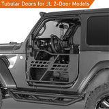 Black Steel Tubular Half Doors w/Side View Mirrors for 2018-2023 Jeep Wrangler JL 2-Door - Ultralisk 4x4 ul3046s 15