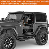 Black Steel Tubular Half Doors w/Side View Mirrors for 2018-2023 Jeep Wrangler JL 2-Door - Ultralisk 4x4 ul3046s 18