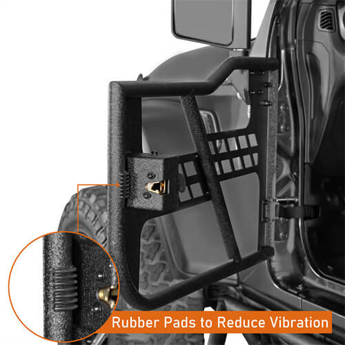 Black Steel Tubular Half Doors w/Side View Mirrors for 2018-2023 Jeep Wrangler JL 2-Door - Ultralisk 4x4 ul3046s 19