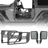 Black Steel Tubular Half Doors (18-24 Jeep Wrangler JL 2-Door) - Ultralisk 4x4