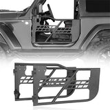 Black Steel Tubular Half Doors w/Side View Mirrors for 2018-2023 Jeep Wrangler JL 2-Door - Ultralisk 4x4 ul3046s 2