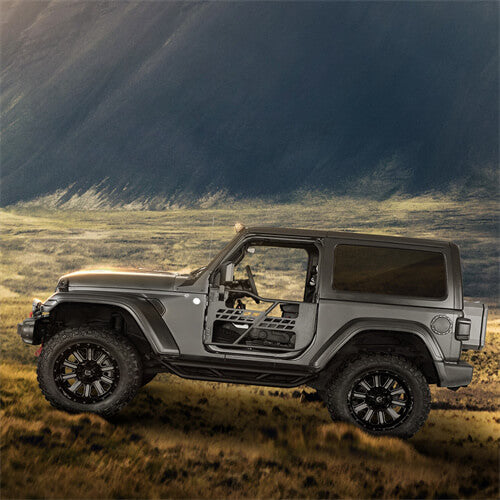 Black Steel Tubular Half Doors w/Side View Mirrors for 2018-2023 Jeep Wrangler JL 2-Door - Ultralisk 4x4 ul3046s 9