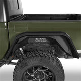 Black Textured Flat Rear Fender Flares (2020-2024 Jeep Gladiator JT) - ultralisk4x4