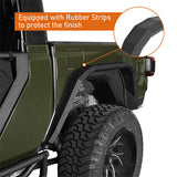 Black Textured Flat Rear Fender Flares for 2020-2023 Jeep Gladiator JT -  ultralisk4x4 ul7016s 4