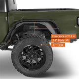 Black Textured Flat Rear Fender Flares for 2020-2023 Jeep Gladiator JT -  ultralisk4x4 ul7016s 6