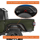 Black Textured Flat Rear Fender Flares for 2020-2023 Jeep Gladiator JT -  ultralisk4x4 ul7016s 7