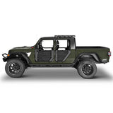 Black Textured Flat Rear Fender Flares for 2020-2023 Jeep Gladiator JT -  ultralisk4x4 ul7016s 8