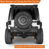 Jeep JK Front Bumper & Rear Bumper w/Tire Carrier Combo Kit for 2007-2018 Jeep Wrangler JK JKU - Ultralisk 4x4 ULB.2031+2029 9