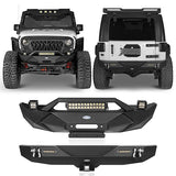 Blade Stubby Front Bumper w/Work Light Bar & Different Trail Rear Bumper Combo(07-18 Jeep Wrangler JK) - Ultralisk 4x4