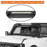 Bronco Madmax Windshield Frame Cover Amor Set w/LED Light Bar For 2021-2023 Ford Bronco - ultralisk4x4 ul8919s 11
